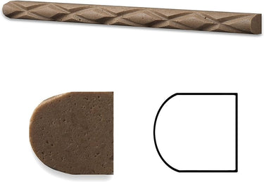1 x 12 Honed Noce Travertine Diamond Rope Liner - MosaicBros.com