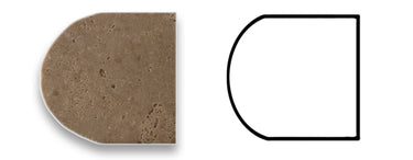 1 x 12 Honed Noce Travertine Dome Liner - MosaicBros.com