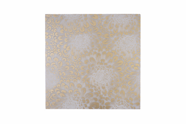 Oreon Gold White Matte Marble Mosaic Tile by Mythology Tile showing gold and white matte marble squares in a mosaic pattern.