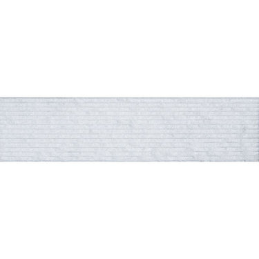Secil White Marble 6x24 Combed Brushed Ledger Panel.