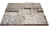 Matte marble mosaic tile from Soho Hill by Mythology Tile, showing a close-up of the textured, elegant marble surface and mosaic pattern.