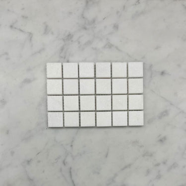 1X1 Honed Thassos White Marble Mosaic Tile - MosaicBros.com
