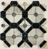 Toscana Black Carrara Opaque Grey Polished Mosaic Tile - MosaicBros.com