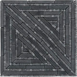 Umbra natural stone mosaic tile by Mir, showing a detailed close-up of textured, multi-toned stone mosaic for interior decor.