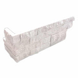 White Pearl Limestone 6x18 Stacked Stone Ledger Corner.