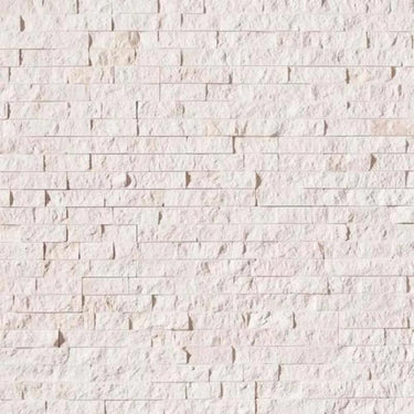 White Pearl Limestone 6x24 Stacked Stone Ledger Panel.