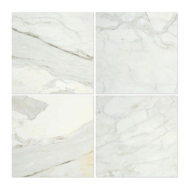 12 x 12 Honed Calacatta Gold Marble Tile.