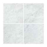 12 x 12 Polished Bianco Carrara Marble Tile.