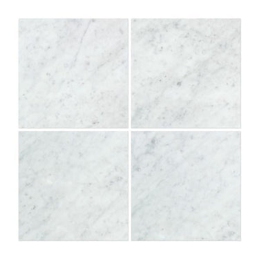 12 x 12 Polished Bianco Carrara Marble Tile.