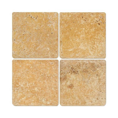 12 x 12 Tumbled Gold Travertine Tile.
