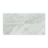 12 x 24 Polished Bianco Mare Marble Tile.