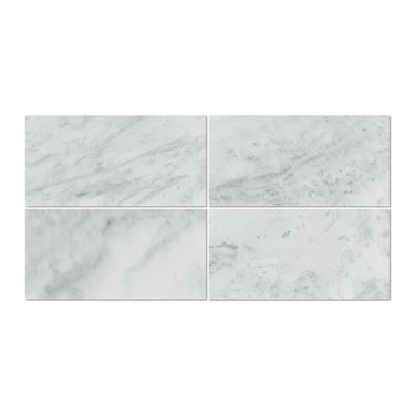 12 x 24 Polished Bianco Mare Marble Tile.