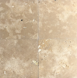 12 x 12 Unfilled and Honed Ivory Travertine Tile.
