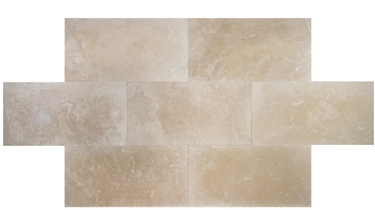 12 x 24 Filled and Honed Ivory Travertine Tile.