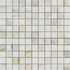 1 x 1 Honed Calacatta Gold Marble Mosaic Tile.