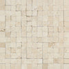 1 x 1 Split-faced Ivory Travertine Mosaic Tile.