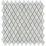 1 x 2 Honed Bianco Carrara Marble Diamond Mosaic Tile.