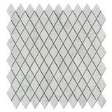 1 x 2 Polished Bianco Carrara Marble Diamond Mosaic Tile.