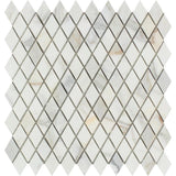 1 x 2 Polished Calacatta Gold Marble Diamond Mosaic Tile.