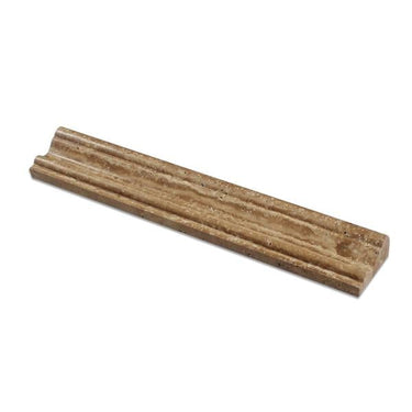 2 x 12 Honed Noce Exotic (Vein-Cut) Travertine Crown Molding.