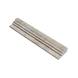 2 x 12 Honed Silver Travertine Single-Step Chair Rail Trim.