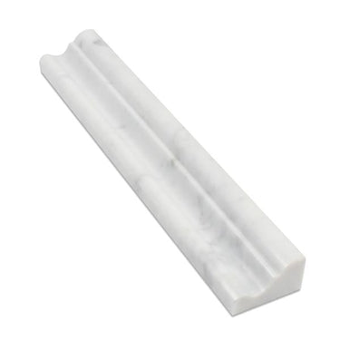 2 x 12 Polished Bianco Carrara Marble Crown Molding.