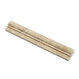 2 x 12 Polished Cappuccino Marble Single-Step Chair Rail Trim.