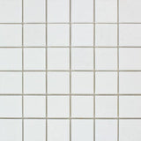 2 x 2 Polished Thassos White Marble Mosaic Tile.