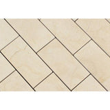 2 x 4 Polished Crema Marfil Marble Brick Mosaic Tile.
