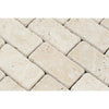 2 x 4 Tumbled Ivory Travertine Brick Mosaic Tile.