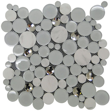 ALASKA GLACIER SPARKLE glass, stone Mosaic Tile.