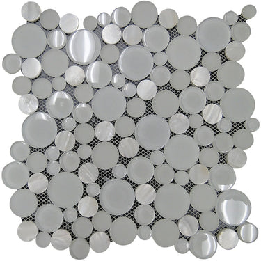 ALASKA GLACIER BEACH glass, shell Mosaic Tile.