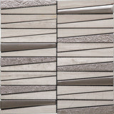 CITYSCAPE LAYERS GRAY glass, stone Mosaic Tile.
