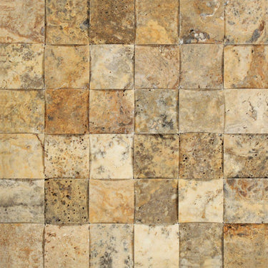 2 x 2 CNC-Arched & Honed Scabos Travertine Mosaic Tile.