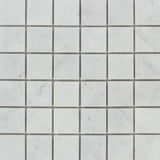 2 x 2 Polished Bianco Carrara Marble Mosaic Tile.