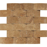 2 x 4 CNC-Arched Noce Travertine Brick Mosaic Tile.