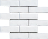 White Undulated 2x6 Porcelain Mosaic Tile - MosaicBros.com