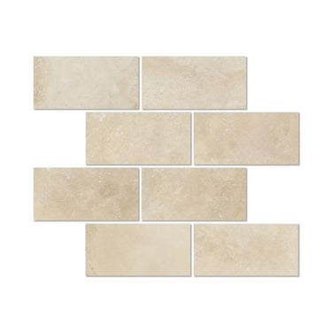 3 x 6 Honed Ivory Travertine Tile.
