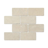 3 x 6 Tumbled Crema Marfil Marble Tile.
