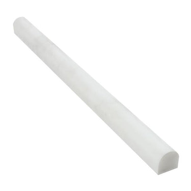 3/4 x 12 Honed Oriental White Marble Bullnose Liner.