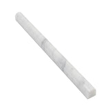 3/4 x 12 Polished Bianco Carrara Marble Bullnose Liner.