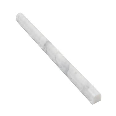 3/4 x 12 Polished Bianco Carrara Marble Bullnose Liner.