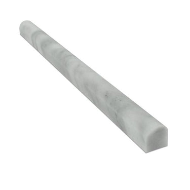 3/4 x 12 Polished Bianco Mare Marble Bullnose Liner.