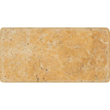 3 x 6 Tumbled Gold Travertine Tile.