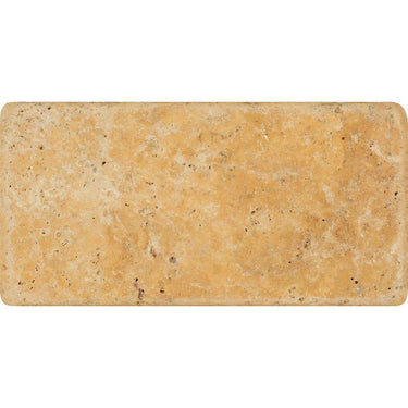 3 x 6 Tumbled Gold Travertine Tile.