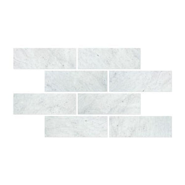 4 x 12 Polished Bianco Carrara Marble Tile.