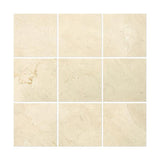 4 x 4 Polished Crema Marfil Marble Tile.