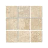 4 x 4 Tumbled Durango Travertine Tile.
