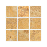 4 x 4 Tumbled Gold Travertine Tile.