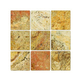 4 x 4 Tumbled Scabos Travertine Tile.